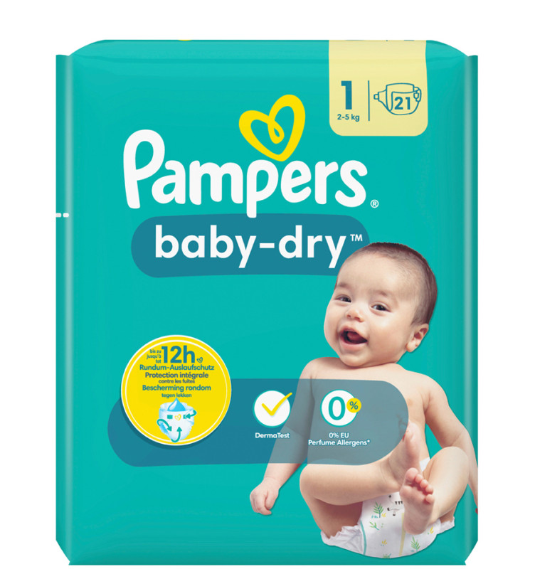 Pampers Couches Baby-Dry Taille 8 (17+ kg), 120 Couches Bébé, Pack