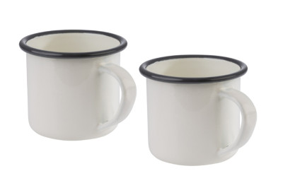 APS Tasse à anse émaillée, 350 ml, set de 2