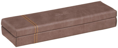 RHODIA Plumier, en simili cuir, titane