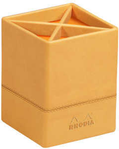 RHODIA Pot à crayons, en similicuir, taupe