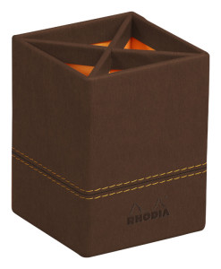 RHODIA Pot à crayons, en similicuir, taupe