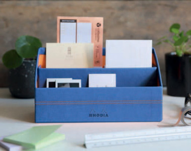 RHODIA Porte-courrier, en simili cuir, lie de vin