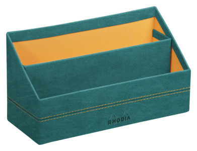 RHODIA Porte-courrier, en simili cuir, sauge