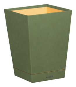 RHODIA Corbeille, en simili cuir, taupe