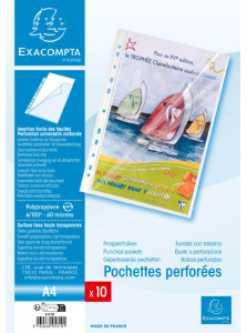 EXACOMPTA Pochette perforée, A4, PP, transparent