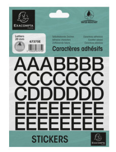 EXACOMPTA Lettres auto-adhésives A-Z, 10 mm, noir