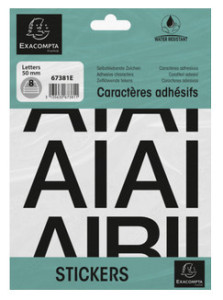 EXACOMPTA Lettres auto-adhésives A-Z, 10 mm, noir