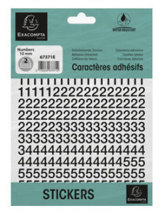 EXACOMPTA Chiffres auto-adhésifs 0-9, 10 mm, noir