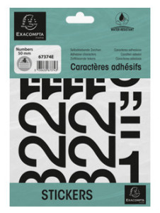 EXACOMPTA Chiffres auto-adhésifs 0-9, 10 mm, noir