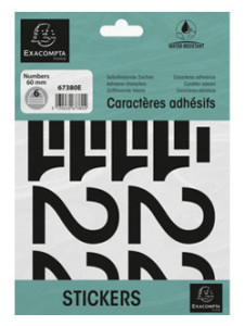 EXACOMPTA Chiffres auto-adhésifs 0-9, 10 mm, noir