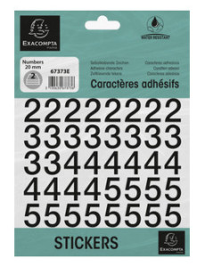 EXACOMPTA Chiffres auto-adhésifs 0-9, 20 mm, noir