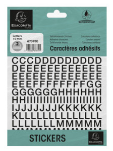 EXACOMPTA Lettres auto-adhésives A-Z, 20 mm, noir