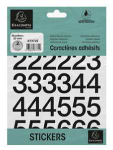 EXACOMPTA Chiffres auto-ashésifs 0-9, 40 mm, noir