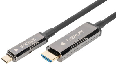 DIGITUS Câble d'adaptateur USB type-C vers HDMI AOC, 15 m