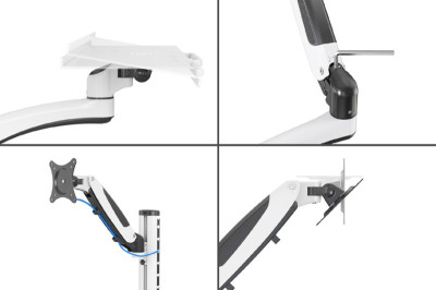 DIGITUS Bras pour écran avec souris et support pour clavier