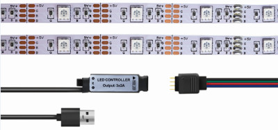 LogiLink Ruban LED RVB avec télécommande, autocollant, 3 m