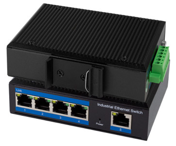 LogiLink Switch industriel Gigabit Ethernet PoE, 5 ports