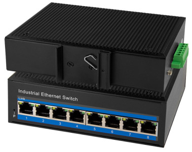 LogiLink Switch industriel Gigabit Ethernet PoE, 8 ports