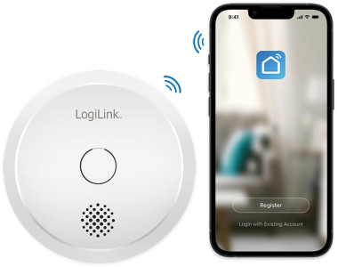 LogiLink Détecteur de fumée intelligent Wi-Fi, blanc