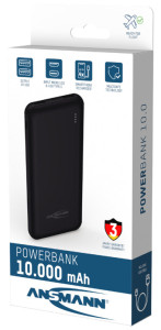 ANSMANN Batterie externe mobile PB212, 10.000 mAh, noir