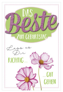 SUSY CARD Geburtstagskarte Glitzer 