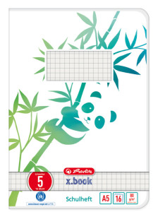 herlitz Cahier piqûre GREENline, A5, réglure 5 / quadrillé