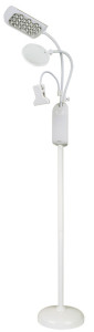 KLEIBER Lampe LED sur pied avec pince & loupe, blanc