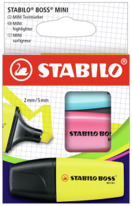 STABILO Surligneur BOSS MINI, étui en carton de 3