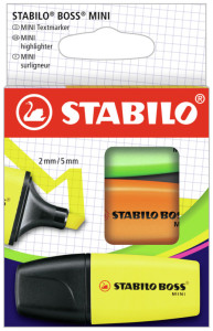 STABILO Surligneur BOSS MINI, étui en carton de 3