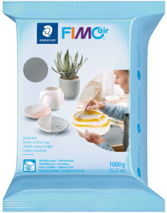 FIMO air Pâte à modeler durcissant à l'air, 1.000 g, gris