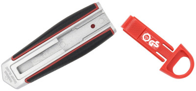 WEDO Cutter de sécurité lame longue de 18 mm, rouge/noir