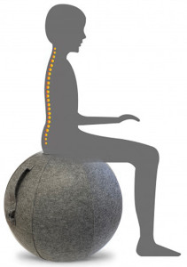 UNILUX Ballon d'assise ergonomique ERGO SPHERE, gris