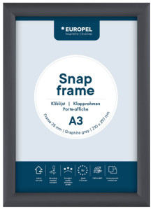 EUROPEL Cadre porte-affiche, A3, 25 mm, gris graphite