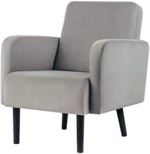 PAPERFLOW Fauteuil LISBOA, habillage en velours, gris