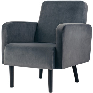 PAPERFLOW Fauteuil LISBOA, habillage en velours, gris