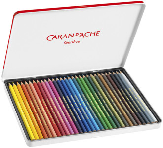 CARAN D'ACHE Crayons de couleur Swisscolor, étui métal de 30