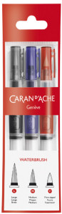 CARAN D'ACHE Pinceau aquarelle à réservoir d'eau, set de 3