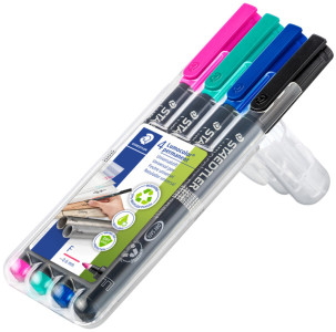 STAEDTLER Marqueur permanent 318F Lumocolor, étui de 4