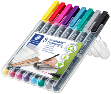 STAEDTLER Marqueur permanent 318F Lumocolor, étui de 8