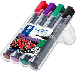 STAEDTLER Marqueur permanent 352 Lumocolor, étui de 4