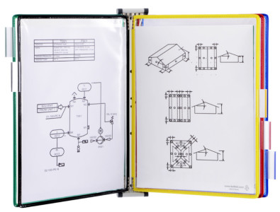 tarifold Kit mural magnétique, A4, équipé, gris clair