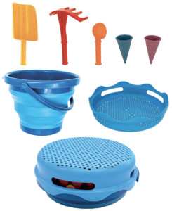 SCHILDKRÖT Kit de jouets de plage 7en1, bleu