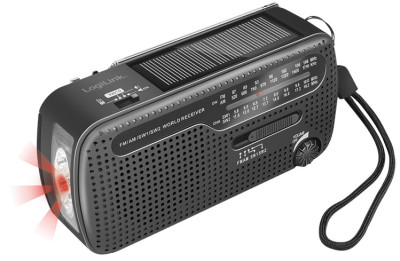 LogiLink Radio dynamo, panneau solaire & lampe de poche