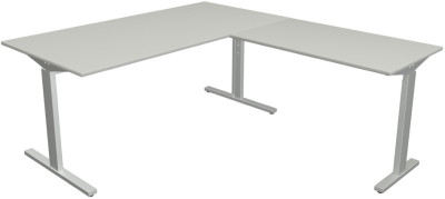 kerkmann Schreibtisch Form 2 mit Anbau, (B)1.600 mm, weiß
