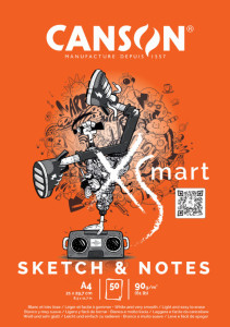 CANSON Bloc de dessin XS'MART SKETCH & NOTES, A4