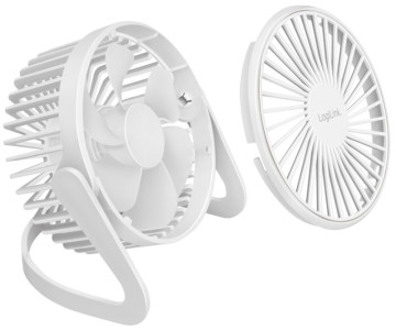 LogiLink Ventilateur de bureau USB, 30 dB, blanc