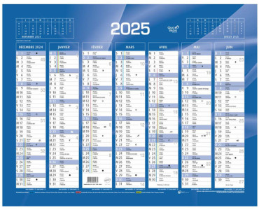 QUO VADIS Calendrier de banque bleu, 270 x 210 mm, 2025