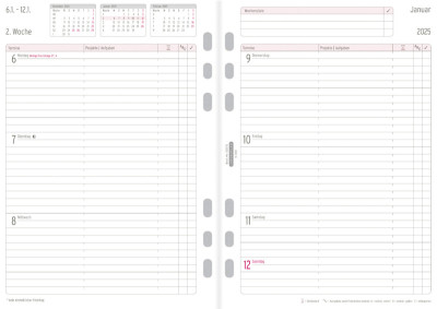 CHRONOPLAN Wochenplan 2024, 1 Woche/2 Seiten, A5, Spalten