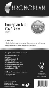 CHRONOPLAN Tagesplan 2024, 1 Tag/1 Seite, Midi, 96 x 172 mm