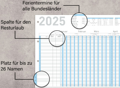 RNK Verlag Urlaubsplaner 2024, (B)1.000 x (H)297 mm, gefalzt